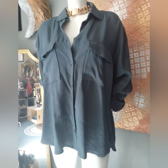 Nwot Zara Modal Blend Button Down Shirt - Picture 14 of 14